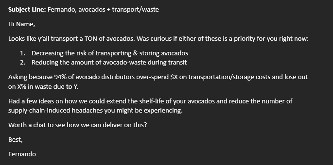 Vinnie's Feedback: Fernando's Cold Sales Email 