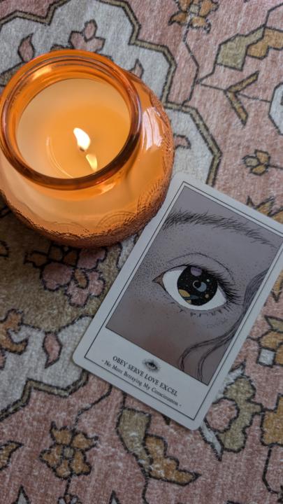 The revealing of the clairvoyant exercise card..