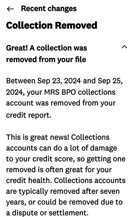 Collection Removed 