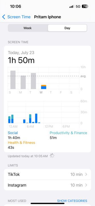 Reducing screen time 📱