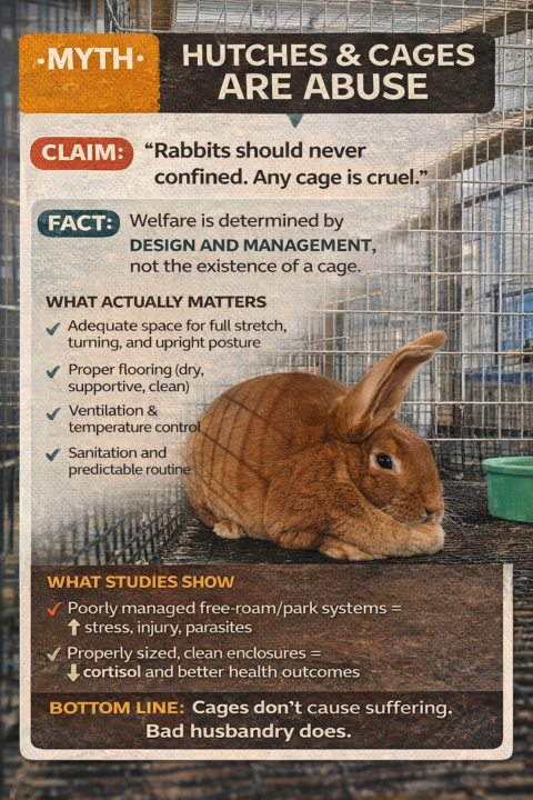  MYTH: “Hutches and cages are abuse.”