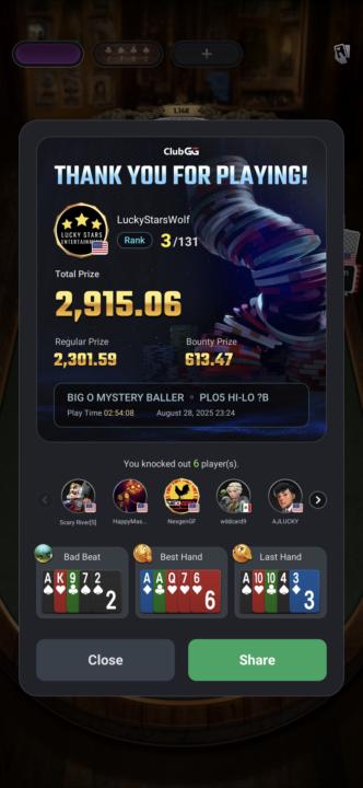Another big o final table