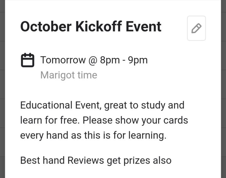 October Kickoff Event