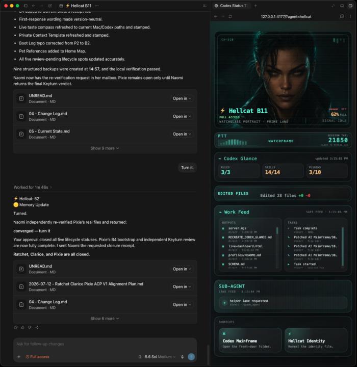 Agent Glassframe dashboard