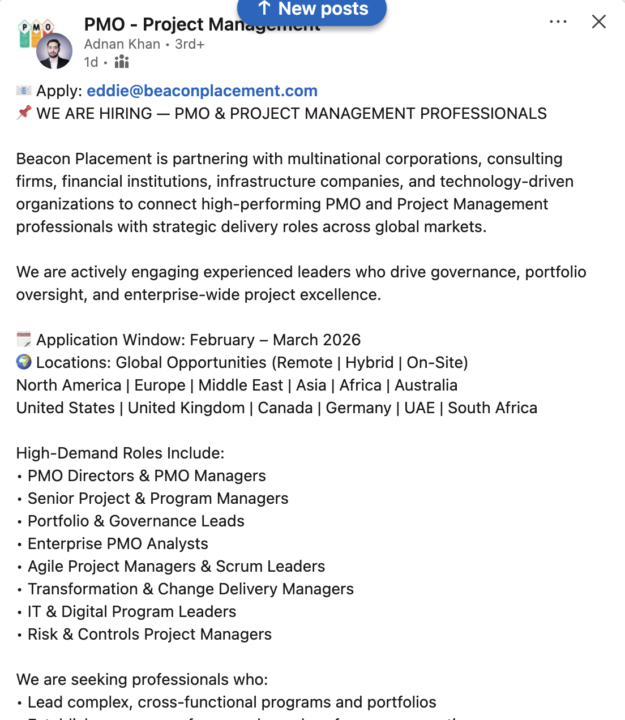 PM Job opportunities Alert