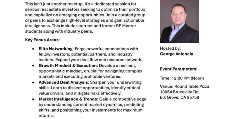 Sacramento REI Mastermind