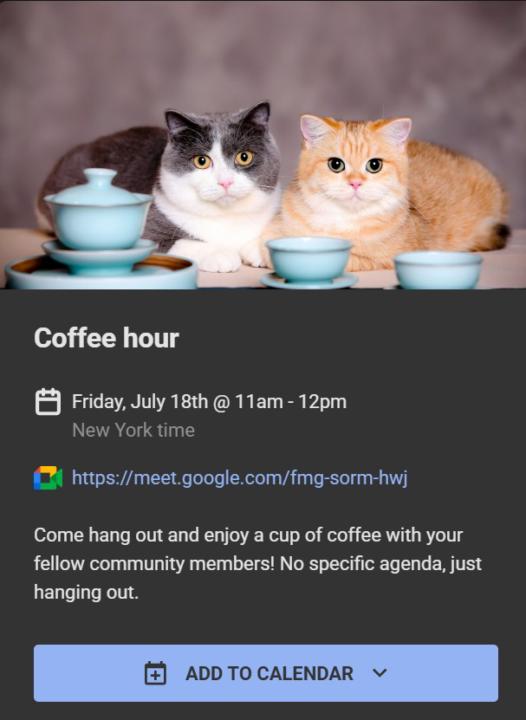 Coffee hour el Viernes?