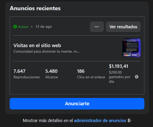Mentalidad millonaria y ADS en FB