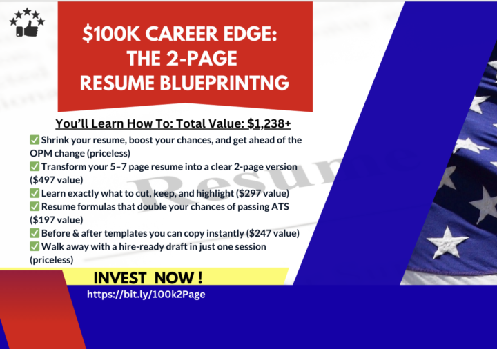 Don’t Miss This! Invest only $27!- $100K Career Edge: The 2-Page Resume Blueprint