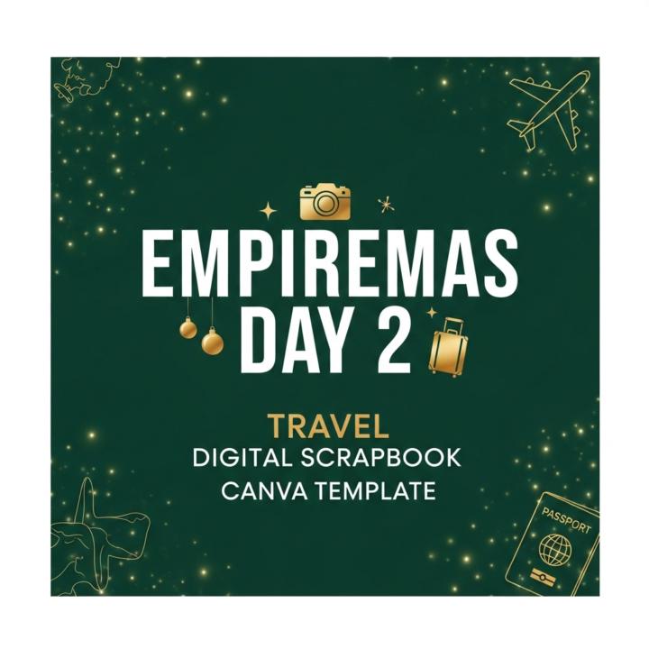 🎁 Empiremas Day 2: Travel Digital Scrapbook Canva Template
