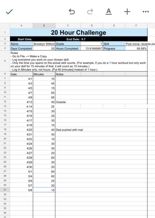 20 hour challenge 