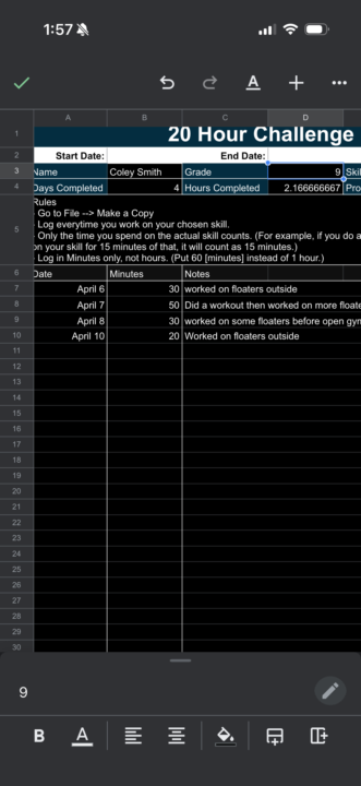 20 Hour Challenge 4/10