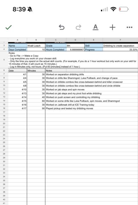 20 Hour Challenge Tracker