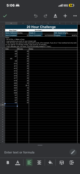 20 hr challenge 