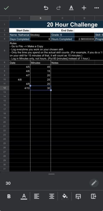 20hr challenge 