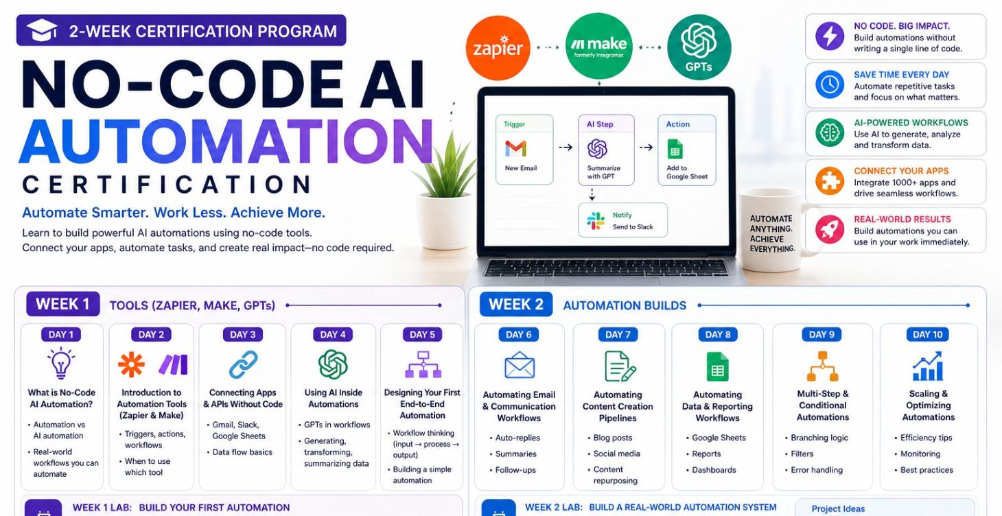 2 Week No-Code AI Automation Certification