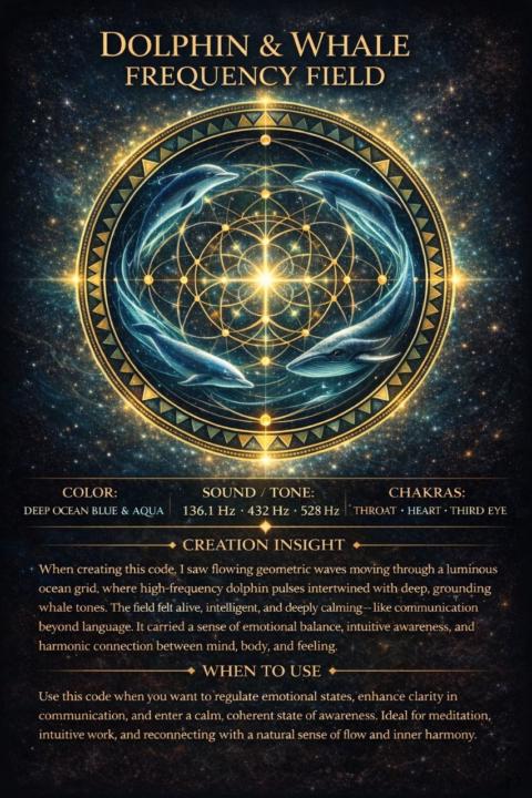 🐬Dolphin & Whale Frequency Field 🐳- Light Code Art Activation