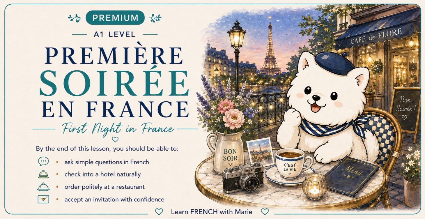 PREMIUM: First Night in France (A1 for beginners)