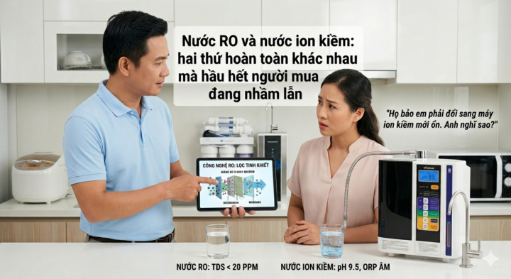 Nước RO và nước ion kiềm: hai thứ hoàn toàn khác nhau mà hầu hết người mua đang nhầm lẫn
