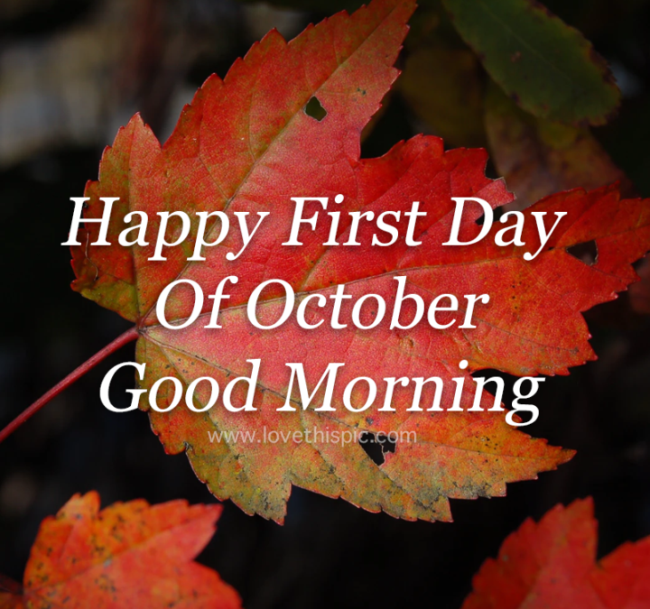 Good Morning and Happy first day of October! 🍁 