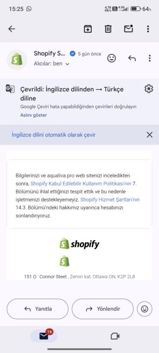 Shopify mağazam kapatılıyor, mağaza açtığım gibi kapanıyor.