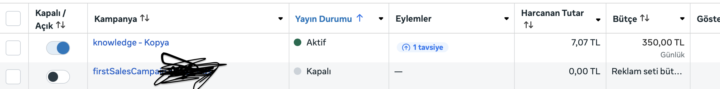 Yeni Reklam Hesabı "Harcama Yapılmıyor"