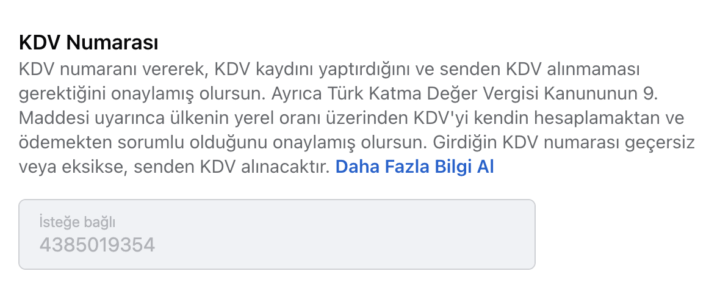 Vergi numarası olayı
