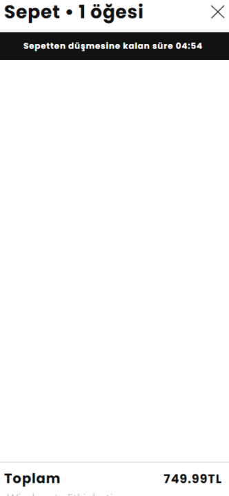 ÜRÜN SEPETTE GÖRSEL OLARAK GÖZÜKMÜYOR