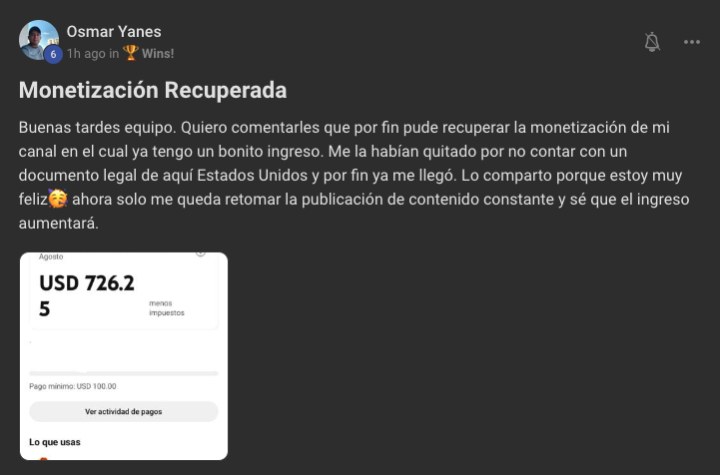 Felicidades Osmar Por Tu Monetización