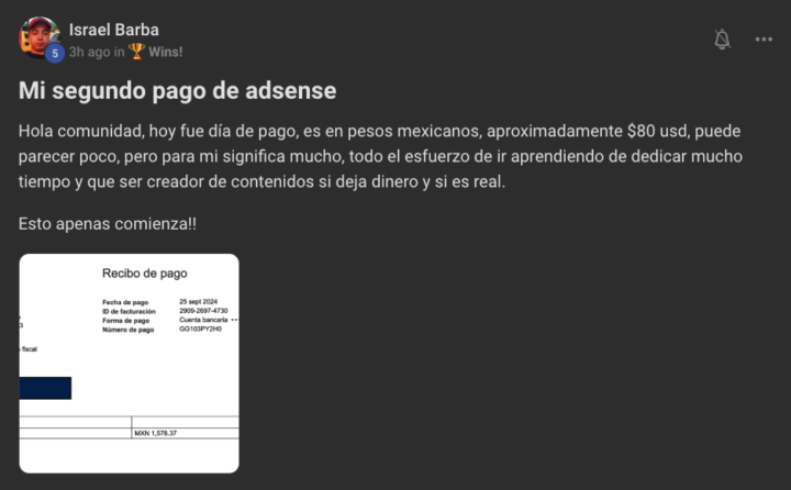 Felicidades Israel Por Tu Segundo Pago de YT