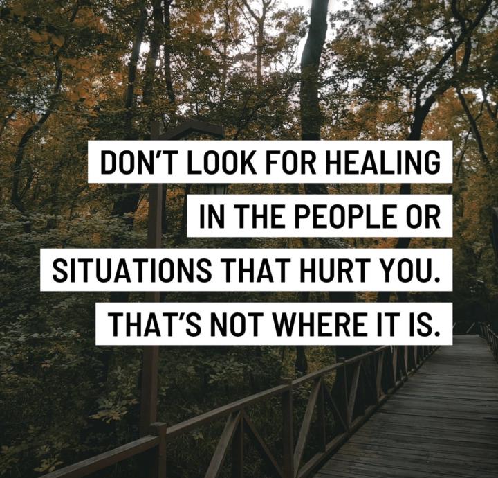 Looking for healing.