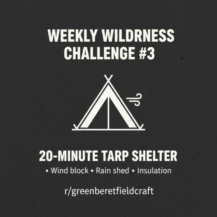 Weekly Wilderness Challenge #3: Emergency Shelter in 20 Minutes (Tarp Allowed)