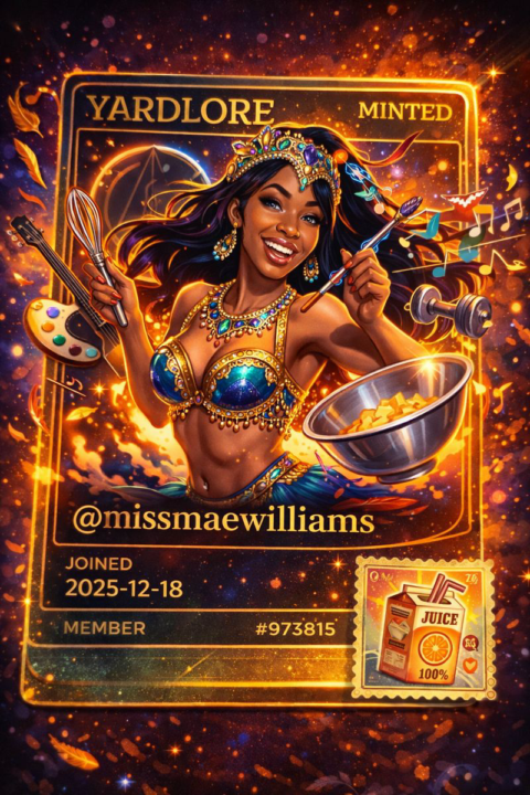 MISS MAE JUST STEPPED INTO THE YARD AND EVERYTHING GOT COLOR 🧃