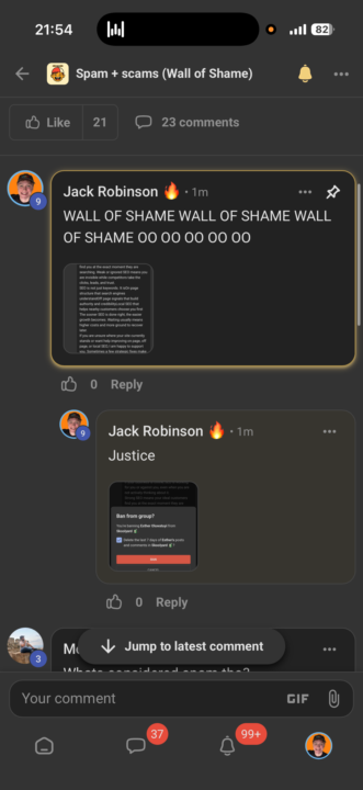 Wall of shame is fun