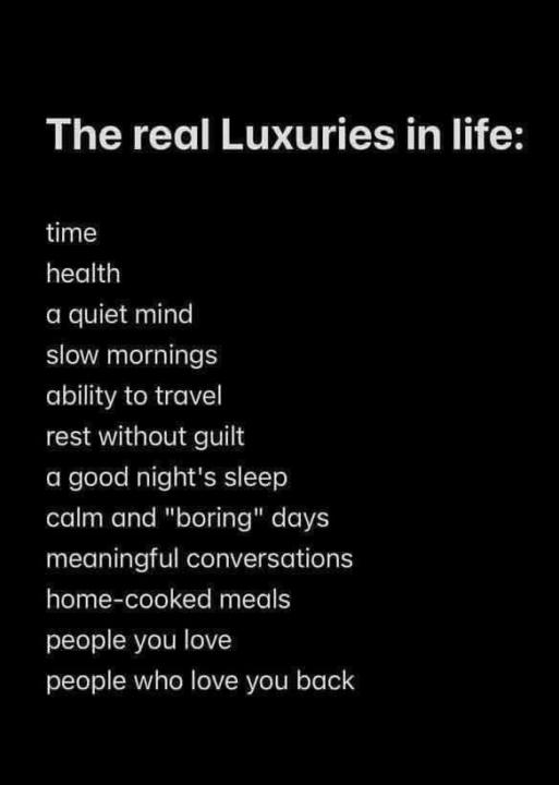 Luxuries...