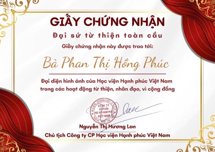 ĐẠI SỨ TỪ THIỆN TOÀN CẦU- HỌC VIỆN HẠNH PHÚC 