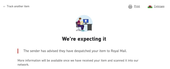 Late delivery with Royal Mail