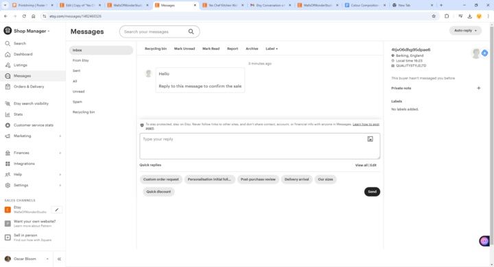SPAM MESSAGES ON ETSY