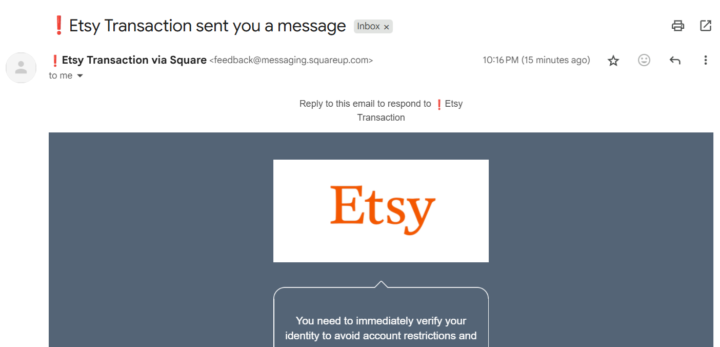 Etsy email