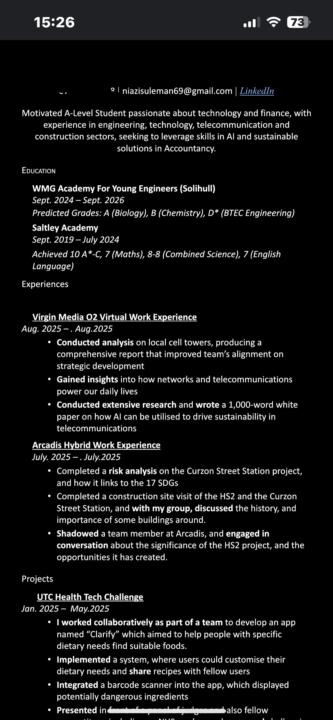 Advice on my CV