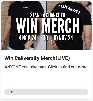 WIN a Caliversity shirt - Delivered STRAIGHT to your address for FREE!