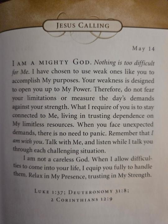 Jesus calling daily devotion  5/14