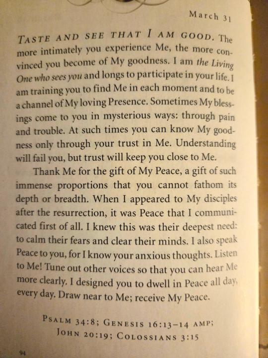 Jesus calling daily devotion 3/31