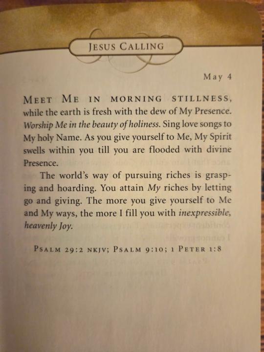 Jesus calling daily devotion 5/4