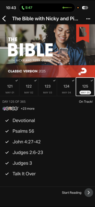 Bible reading today - 