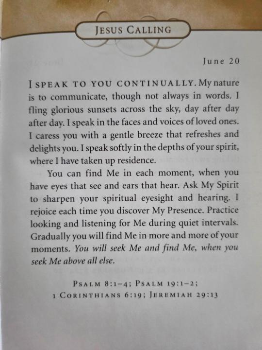 Jesus calling daily devotion 6/20