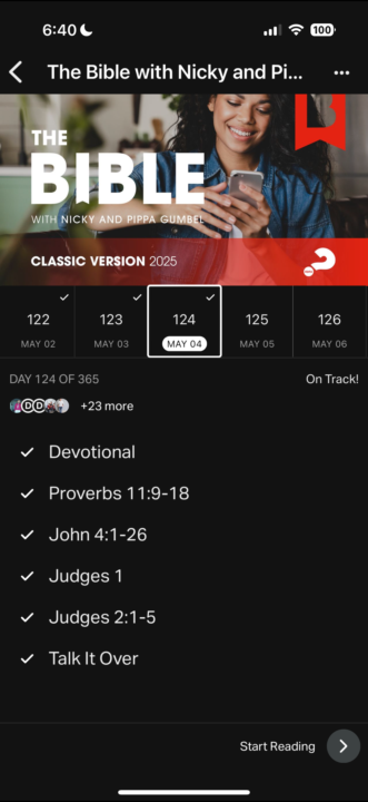 Bible reading + Notes - 5/4