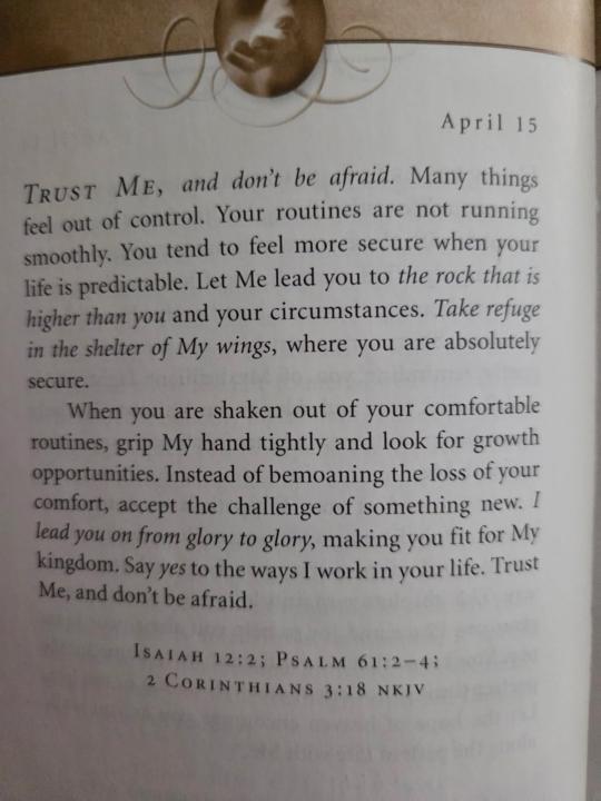 Jesus calling daily devotion 4/15