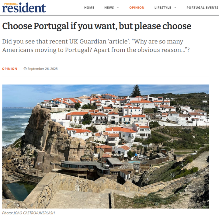 "Choose Portugal if you want, but please choose" (Portugal Resident article)