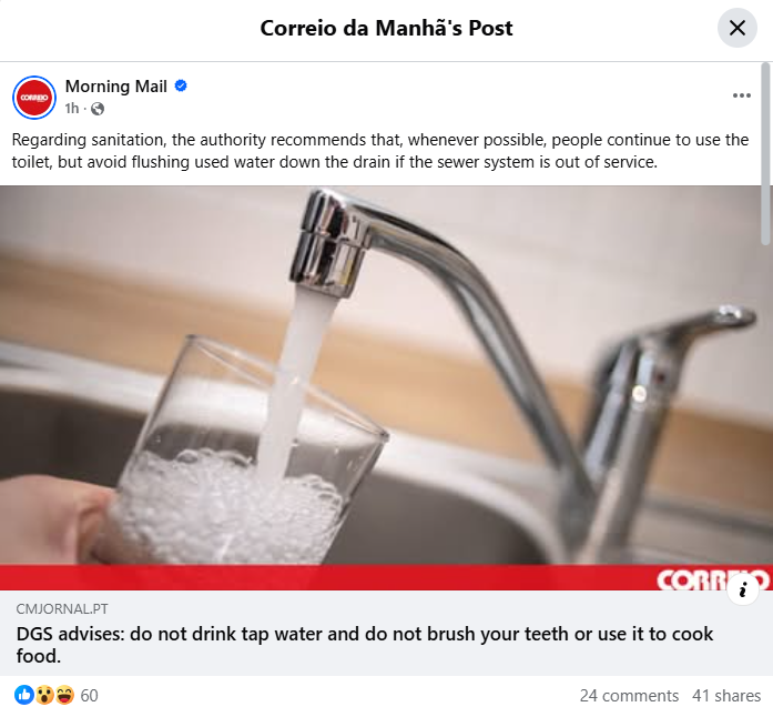 Tap water warning...